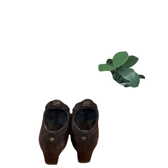 Stuart Weitzman Women’s Brown Frobozzie Chain Detail Wedge Heels Size 6.5 - Picture 6 of 12